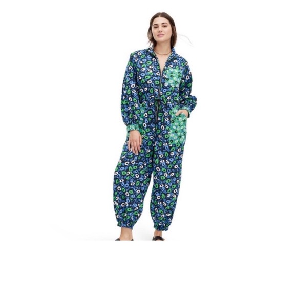 Diane von Furstenberg DVF Target Women's Floral Print Full Zip Jumpsuit - Picture 1 of 4